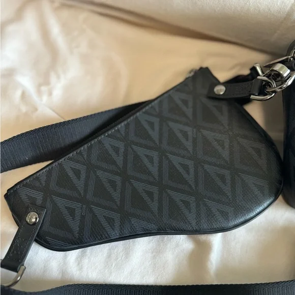 ❤️🔥SOLD❤️🔥DIOR 2023 Saddle Triple Pouch Diamond Pattern Crossbody Unisex Bag - Picture 12 of 17